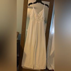 Fashion Nova white pant jumpsuit